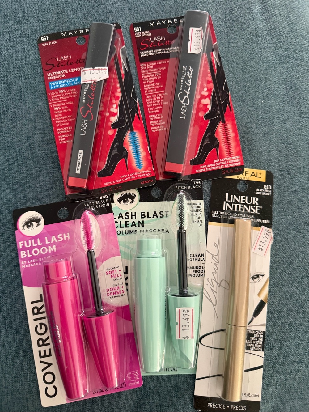 Maybelline & CoverGirl Mascara + L'Oreal Liner Bundle - Black